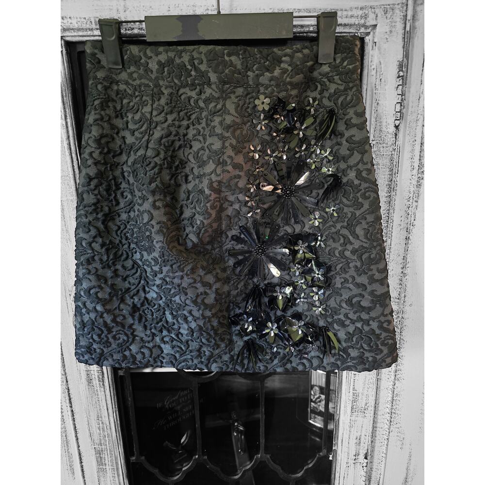 NWT Essentiel Antwerp Sequin Black Mini Skirt - Size 4 - Picture 5 of 5